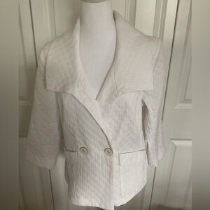 CABI Classic Club White Double breasted Jacket